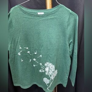 J. Jill Forest Green Knit Sweater